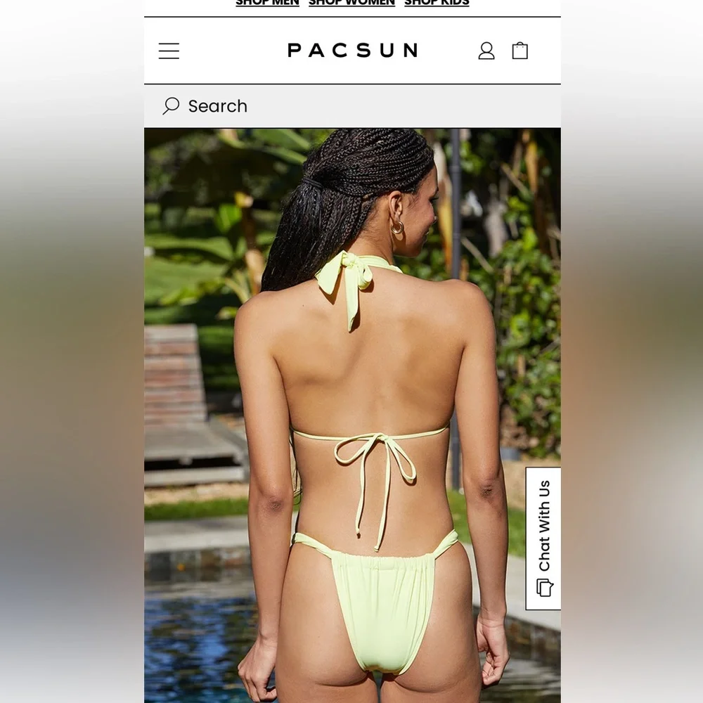 WORN ONCE Salero Swim Yellow Curtain Cheeky Bikini Bottom from Pacsun - Picture 2 of 8